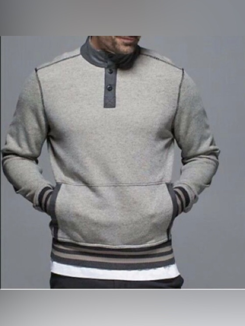 Lululemon Mens Le Pullover Henley Sweatshirt Size Small